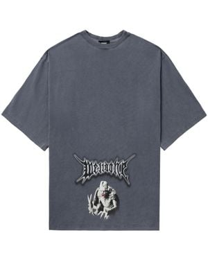 we11done Felpa Monster Con Stampa Grafica - Blu
