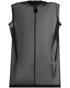 Rick Owens X Champion Logo-Embroidered Mesh Top - Gray