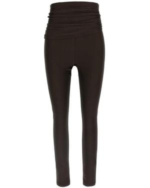 ANDAMANE Vicky Draping High-Waisted Leggings - Black