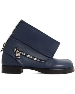 JW Anderson Zip-Detail Leather Boots - Blue