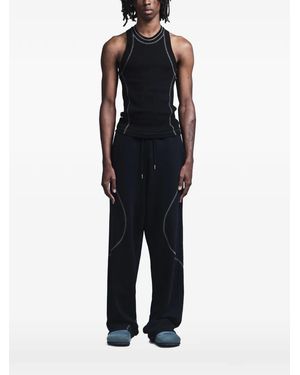 Saul Nash Contrast-Stitch Ribbed Vest - Blue