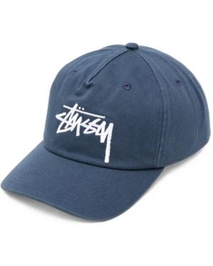 Stussy Logo-Embroidered Baseball Cap - Blue