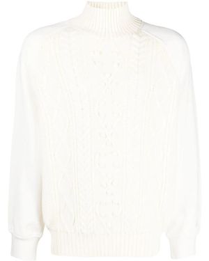 Neil Barrett Embroidered-Logo Sleeve Knit Jumper - White