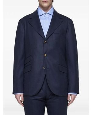 Brunello Cucinelli Single-Breasted Wool Suit - Blue