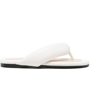 Carven Padded Leather Sandals - White