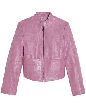 Apparis Chaqueta con efecto de piel de cocodrilo - Morado