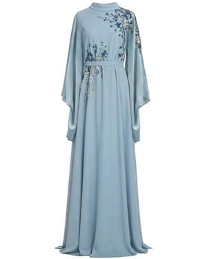 Saiid Kobeisy High-Neck Embroidered Dress - Blue
