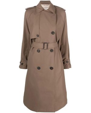 Peserico Monili-Chain Double-Breasted Trenchcoat - Brown