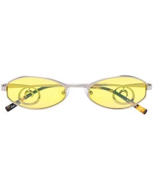 Marine Serre X Vuarnet Swirl Oval-Frame Sunglasses - Yellow