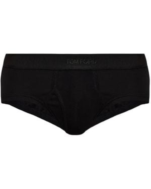 Tom Ford Logo-Waistband Briefs - Black