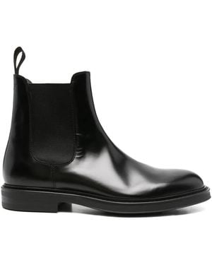 Green George Elastic-Panel Leather Boots - Black