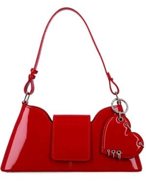 Justine Clenquet Marla Heart-Charm Tote Bag - Red
