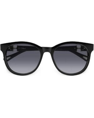 Chloé Sonnenbrille Mit Rundem Gestell - Schwarz
