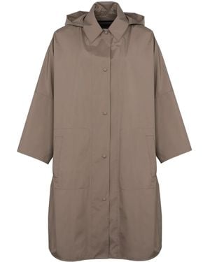 Yves Salomon Hooded Cape - Natural