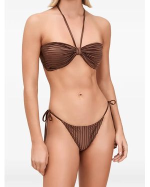 Devon Windsor Reya Ruched Bikini Bottoms - Natural