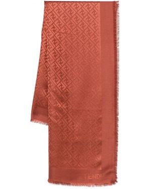 Fendi Ff Logo-Pattern Scarf - Red