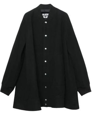 COMME DES GARÇON BLACK Manteau À Boutons-Pression Et Manches Raglan - Black