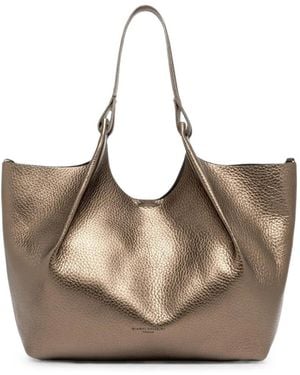 Gianni Chiarini Dua Metallic Leather Tote Bag - Natural