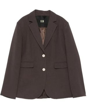 ELEH Pocket Single-Breasted Blazer - Brown