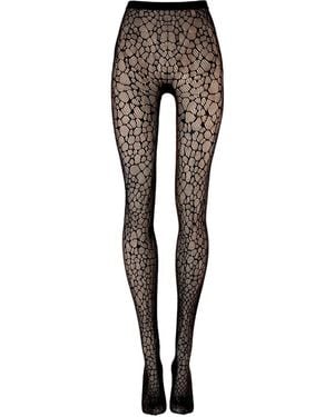 Wolford Collant Reptile Net - Grigio