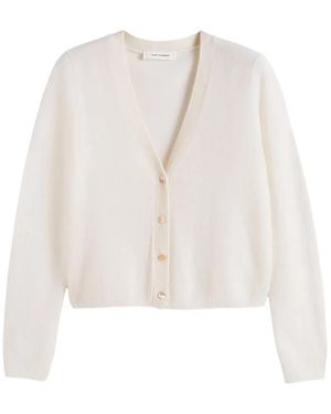 Chinti & Parker V-Neck Cashmere Cardigan - White