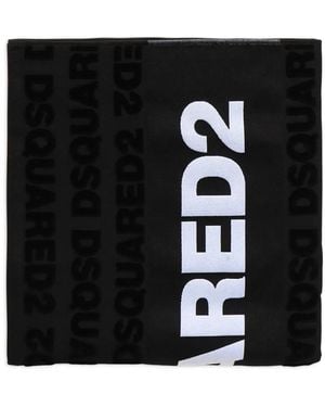DSquared² Logo-Jacquard Beach Towel - Black