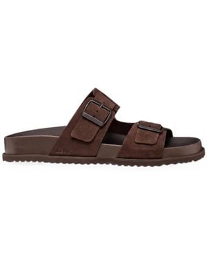 Geox Parnaiba Buckle-Fastening Leather Sandals - Brown