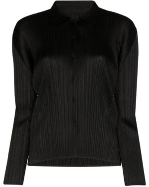 Pleats Please Issey Miyake Basics Plissé Shirt - Women's - Polyester - Black