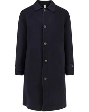 Hevò Loconia Button-Fastening Coat - Blue