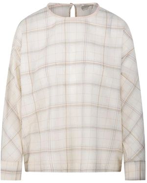 forte_forte Checked Blouse - White