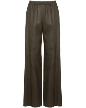 Yves Salomon Leather Trousers - Grey