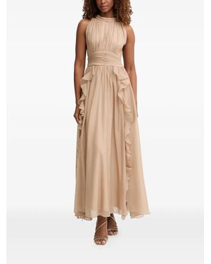 Morgan Ruffled Pleated Maxi Dress - Natural