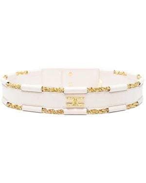 Elisabetta Franchi Chain-Link Logo-Plaque Belt - Natural