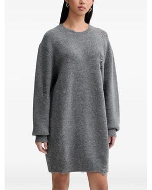 IRO Distressed Long-Sleeve Dress - Gray