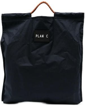 Plan C Borsa Tote Con Applicazione Logo - Nero