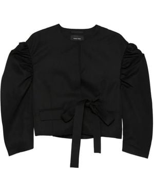 Simone Rocha Puffed-Sleeve Tie Jacket - Black