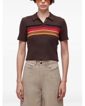 Osklen Stripe-Detail Polo Top - Red
