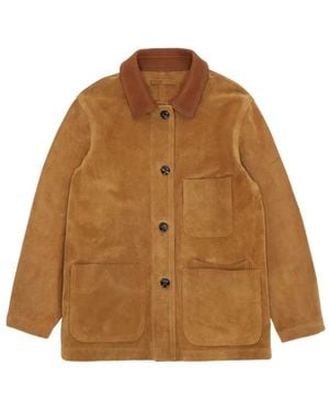 Fortela Suede Leather Jacket - Brown