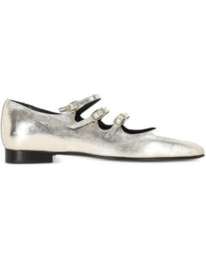 CAREL PARIS Buckle-Embellished Patent Leather Sandals - White