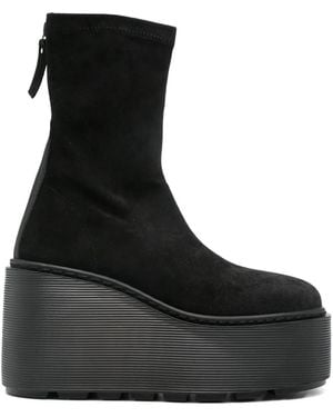 Vic Matié 100Mm Stripy Platform Boots - Black