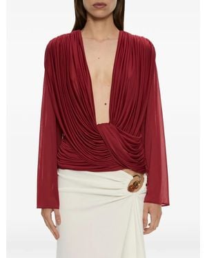 Christopher Esber Ripple Draped Top - Red