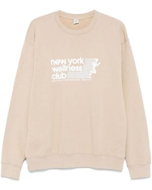 Sporty & Rich Usa Wellness Club Crewneck Sweatshirt - Natural