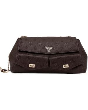 Guess Blake Umhängetasche Mit Vertieft Geprägtem Logo Und Fronttaschen - Braun