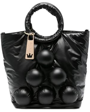 La Milanesa Klodiana Padded Circle-Detail Tote Bag - Black