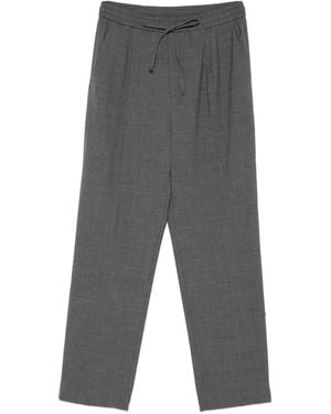 Amaranto Drawstring-Fastening Pleated Trousers - Grey