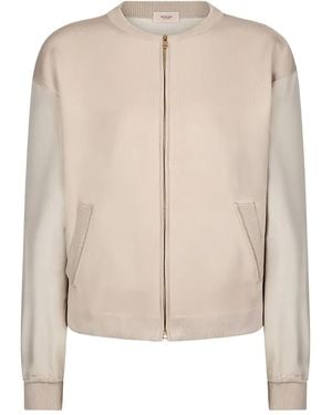 Agnona Zip-Up Knitted Cardigan - Natural
