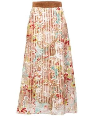 Silvia Tcherassi Nelida Flower-Print Skirt - White