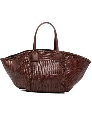 Dragon Diffusion Teresa Woven-Leather Tote Bag - Brown