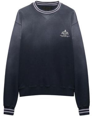 Prada Melange Sand Cotton Sweatshirt in White for Men | Lyst