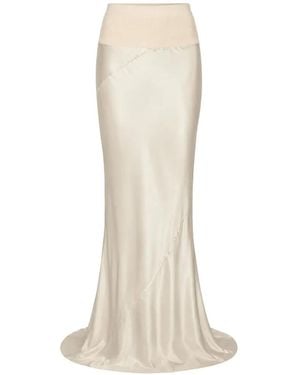 Rick Owens Coda Satin-Finish High-Waisted Slim Maxi Skirt - White
